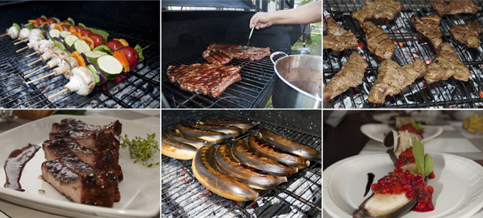 야외 BBQ 표 숯 흡연자에서 놀라게 하는 것 써클 플랜차 그릴 판과 내화 그릴 코르텐 강 BBQ 표를 바베큐합니다