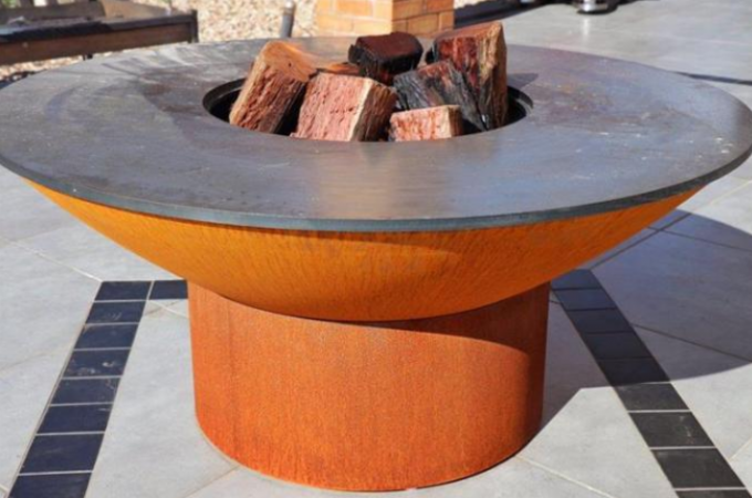 근대적 디자인 녹이 스는 야외 숯 BBQ 그릴 코르텐 강 BBQ 화재 용기 구덩이