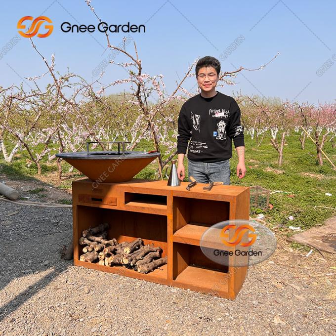 유일한것은 야외 부엌을 위한 차콜 그릴 코르텐 강 Bbq 그릴을 바베큐합니다
