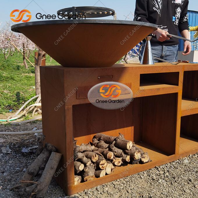 유일한것은 야외 부엌을 위한 차콜 그릴 코르텐 강 Bbq 그릴을 바베큐합니다