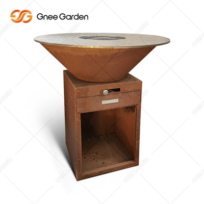 야외 녹 브라세로 바비큐 파티를 위한 원목 소각 코르텐 강 Bbq 그릴