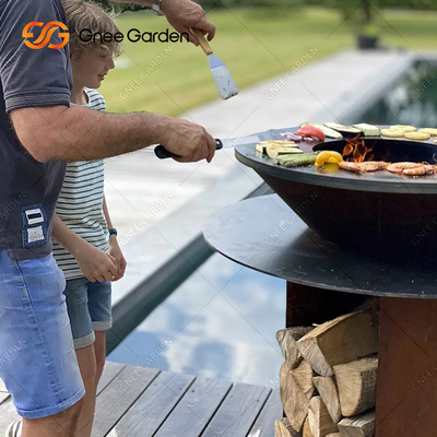 야외 바비큐 파티를 위한 원목 소각 코르텐 강 Bbq 그릴