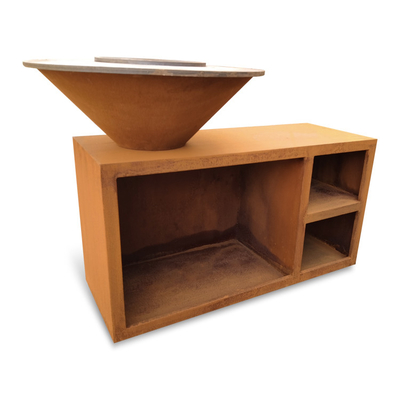 야외 Corten 금속 바베큐 그릴 헤비 듀티 요리