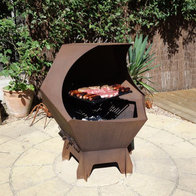 코르텐 강 야외 요리 그릴 유럽 Bbq 그릴 내후성