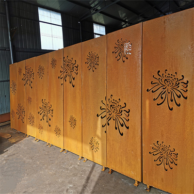 발코니 장식 Corten 강철 레이저 커트 패널 금속 기밀 스크린 Prerusted