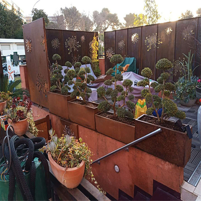 발코니 장식 Corten 강철 레이저 커트 패널 금속 기밀 스크린 Prerusted