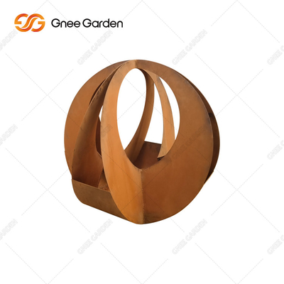 맞춘 모양 레이저 절단 기하학적 코르텐 강 화분  90*25*25cm