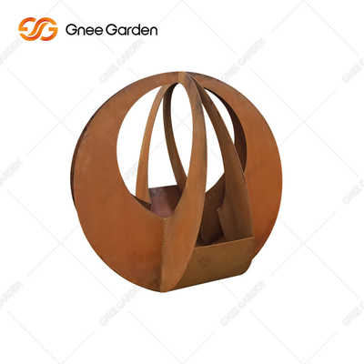 맞춘 모양 레이저 절단 기하학적 코르텐 강 화분  90*25*25cm