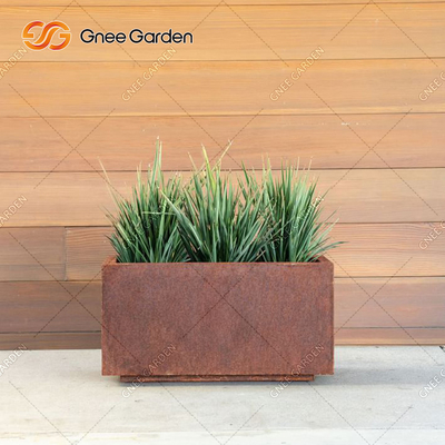 90*25*25cm 기하학적 직사각형 금속 대농장주 박스 코르텐 강