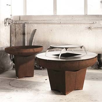 옥외 안뜰 BBQ 불 구덩이 석쇠 테이블 Corten 전 녹슬었던 강철