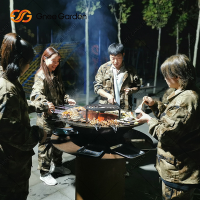 금속 정원 Corten 강철 전 녹슬었던 옥외 BBQ 목탄 석쇠