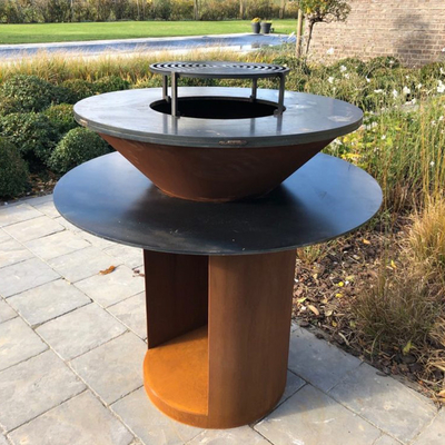 금속 정원 Corten 강철 전 녹슬었던 옥외 BBQ 목탄 석쇠