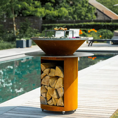 금속 정원 Corten 강철 전 녹슬었던 옥외 BBQ 목탄 석쇠
