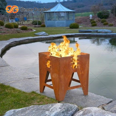 Corten 강철 목탄 Bbq 석쇠 관례를 요리하는 옥외 안뜰 부엌