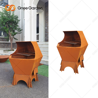 풍화 Corten 강철 Bbq 불 구덩이 원형 Plancha에 두껍게 3mm