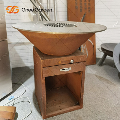 가족의 친구들 BBQ 강철 야외 녹 코르텐 철 격자 브라세로 바베큐 그릴