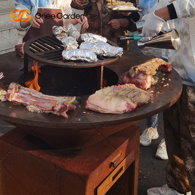 장식적인 숯 코르텐 강 야외 요리 그릴 뒤뜰 정원