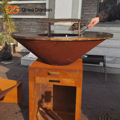 정원 녹 코르텐 강 야외 요리 그릴 방화정 BBQ 그릴 패키징 서비스
