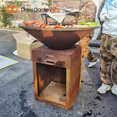 코르텐 강 정원 BBQ 야외 요리 그릴 고대 방화정 31.5 &quot;
