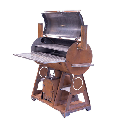 석쇠 요리를 가진 옥외 Corten 강철 불 구덩이 BBQ 야영 요리 난로