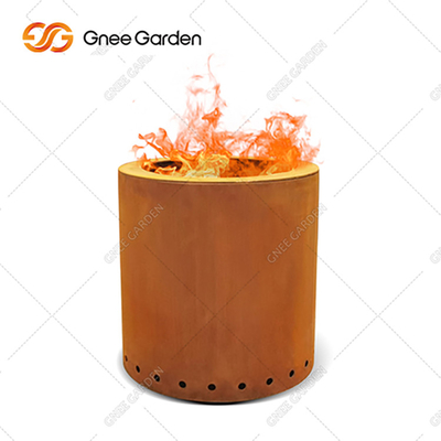 코르텐 강 방화정 야외 코르텐 강 방화정 녹이 스는 원목 소각