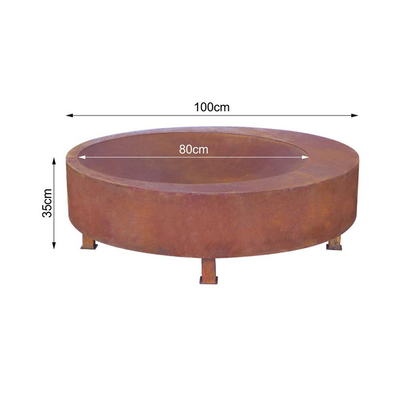 큰 웨더링 강철 방화정 야외 화재 용기 600mm-1500mm을 태우는 숲