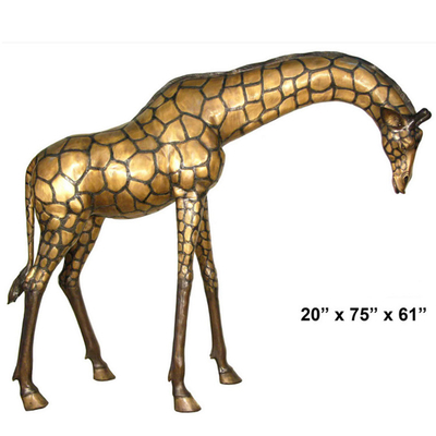 H130cm 생생한 브론즈 기린은 장식적인 거대한 청동 정원 조각을 조각합니다