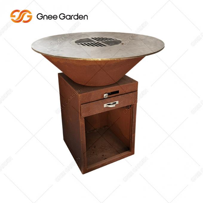 야외 녹 브라세로 바비큐 파티 코르텐 강 bbq 그릴을 태우는 인기있는 나무