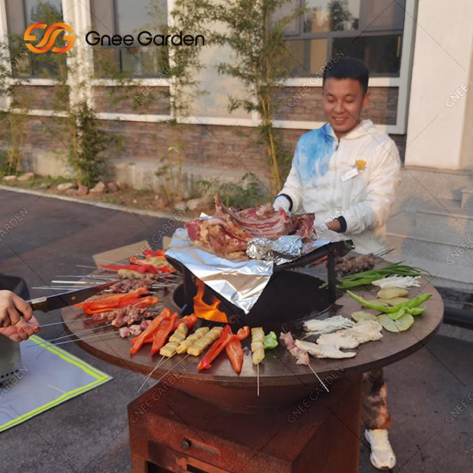 조리용 그릴 야외 정원 녹 코르텐 강 방화정 BBQ 그릴 패키징 서비스