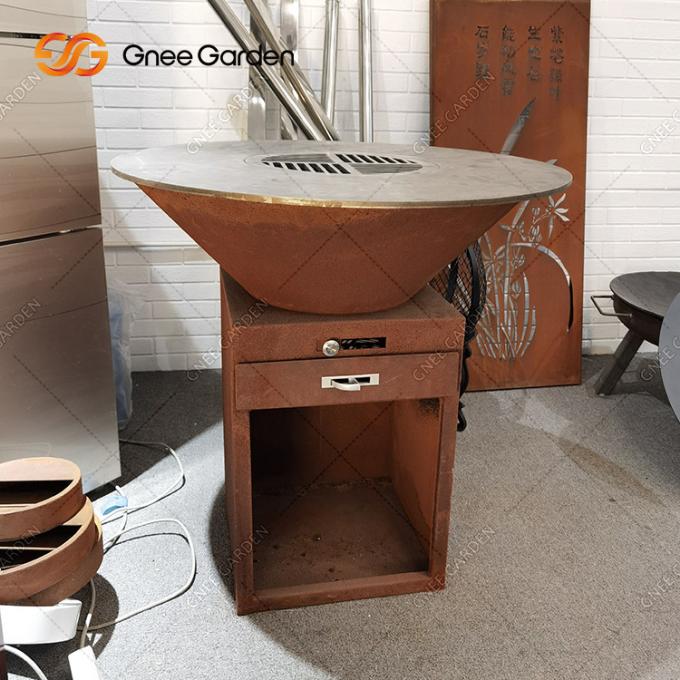 조리용 그릴 야외 정원 녹 코르텐 강 방화정 BBQ 그릴 패키징 서비스