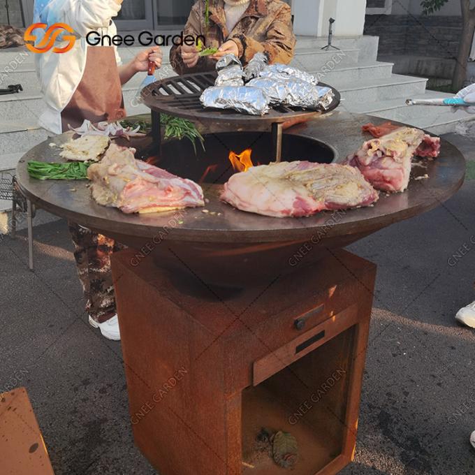 조리용 그릴 야외 정원 녹 코르텐 강 방화정 BBQ 그릴 패키징 서비스