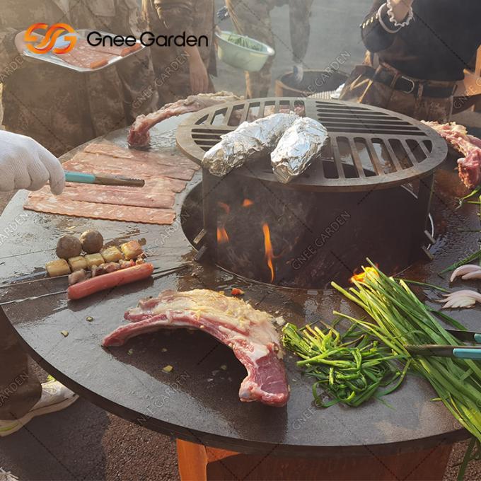 야외 조리용 그릴 가지고 다닐 수 있는 야외 뒤뜰 정원 장식적 숯 코르텐 철 격자