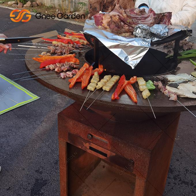 야외 조리용 그릴 야외 코르텐 강 정원 방화정 BBQ 조리판