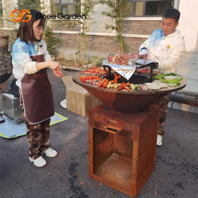 야외 조리용 그릴 야외 코르텐 강 정원 방화정 BBQ 조리판