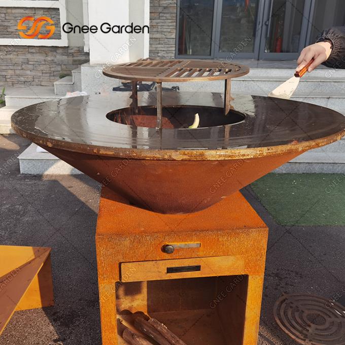 야외 조리용 그릴 야외 코르텐 강 정원 방화정 BBQ 조리판