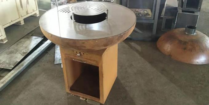 야영 BBQ 그릴을 태우는 현대 가지고 다닐 수 있는 야외 부엌 코르텐 철 격자 나무