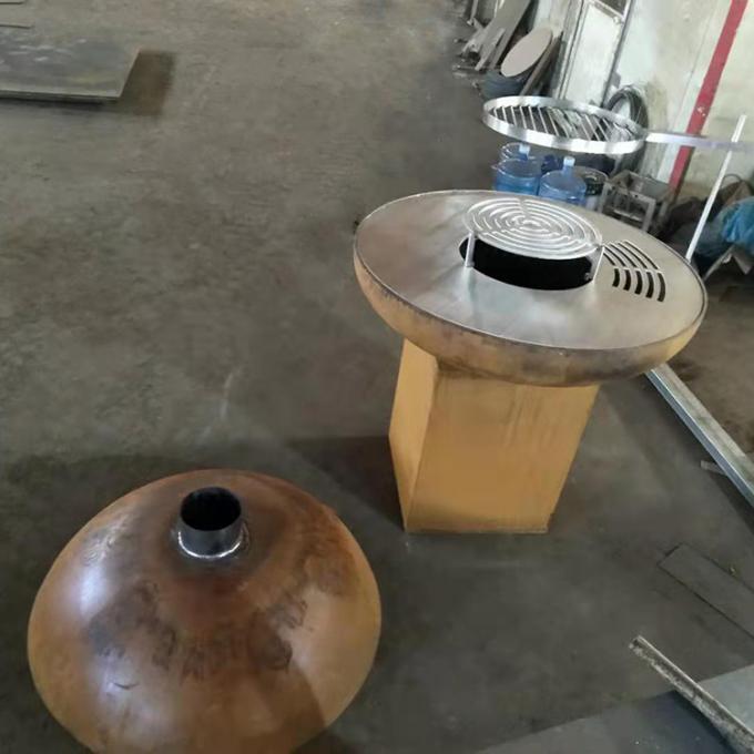 야영 BBQ 그릴을 태우는 현대 가지고 다닐 수 있는 야외 부엌 코르텐 철 격자 나무