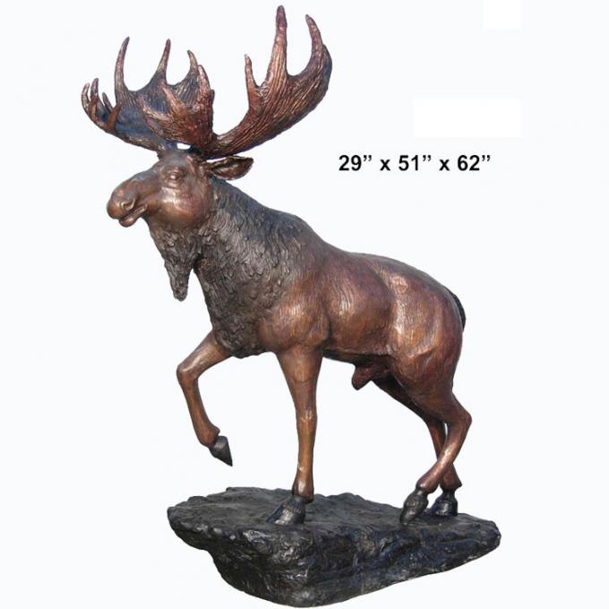 야외 청동 조각 실물 크기 무스 야드 상 잔디 장식